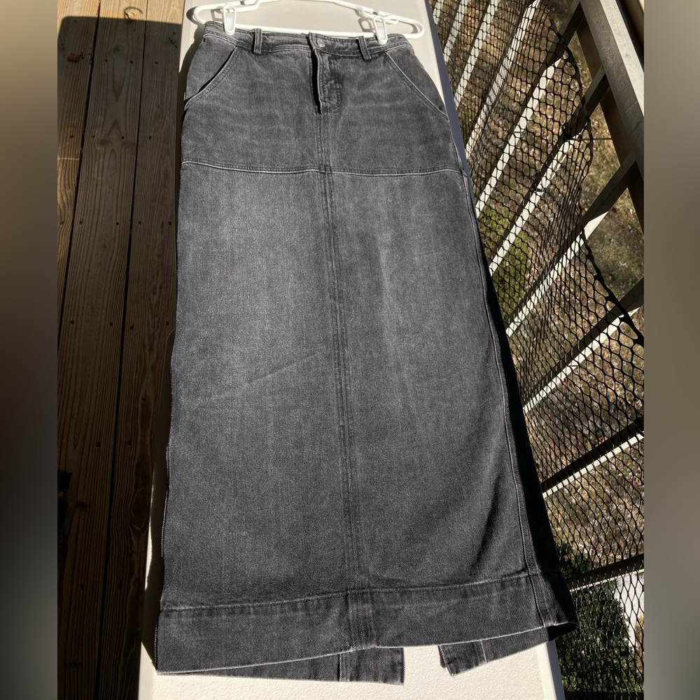 ALC Hunter Skirt Black Denim Hunter Panel Maxi Skirt Made in USA Size 2 NEW - Picture 9 of 17